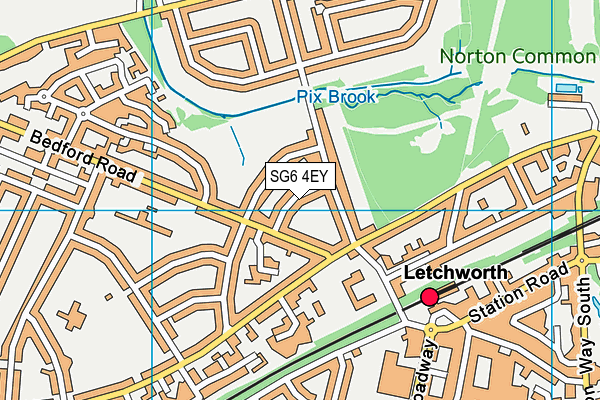 SG6 4EY map - OS VectorMap District (Ordnance Survey)