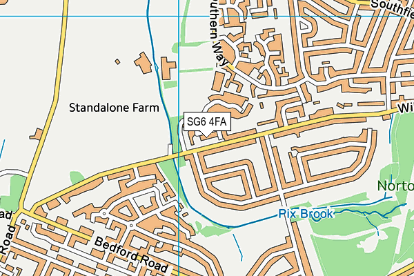 SG6 4FA map - OS VectorMap District (Ordnance Survey)