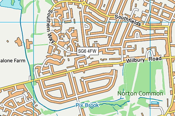 SG6 4FW map - OS VectorMap District (Ordnance Survey)