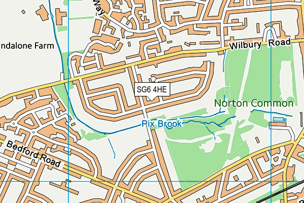 SG6 4HE map - OS VectorMap District (Ordnance Survey)