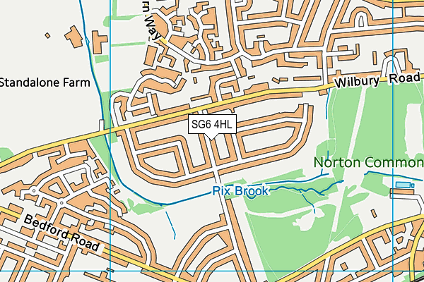 SG6 4HL map - OS VectorMap District (Ordnance Survey)