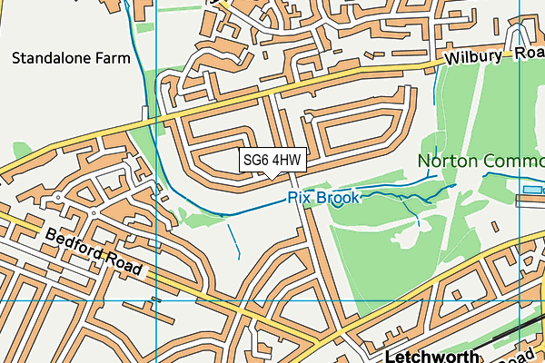SG6 4HW map - OS VectorMap District (Ordnance Survey)