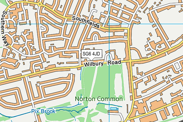 SG6 4JD map - OS VectorMap District (Ordnance Survey)