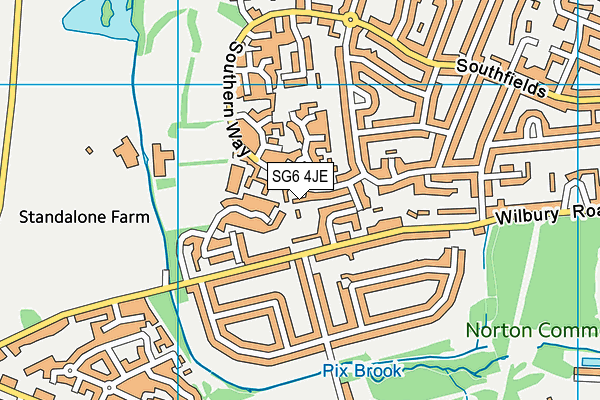 SG6 4JE map - OS VectorMap District (Ordnance Survey)