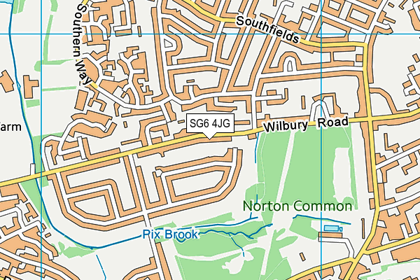 SG6 4JG map - OS VectorMap District (Ordnance Survey)