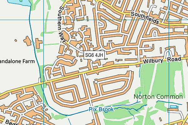 SG6 4JH map - OS VectorMap District (Ordnance Survey)