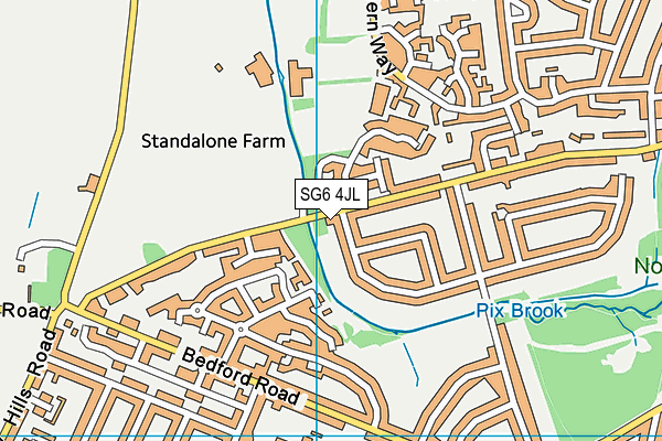 SG6 4JL map - OS VectorMap District (Ordnance Survey)