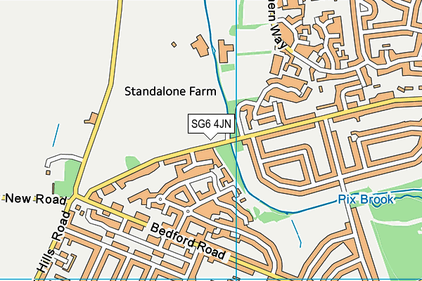 SG6 4JN map - OS VectorMap District (Ordnance Survey)