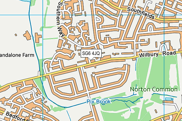 SG6 4JQ map - OS VectorMap District (Ordnance Survey)