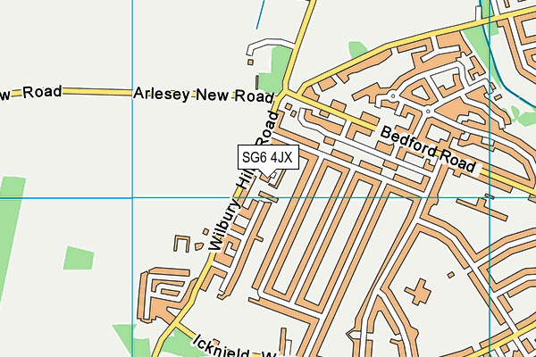 SG6 4JX map - OS VectorMap District (Ordnance Survey)