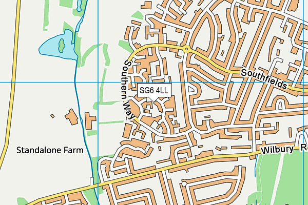 SG6 4LL map - OS VectorMap District (Ordnance Survey)