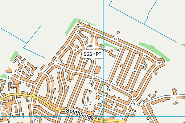 Northfields Infants and Nursery School map (SG6 4PT) - OS VectorMap District (Ordnance Survey)