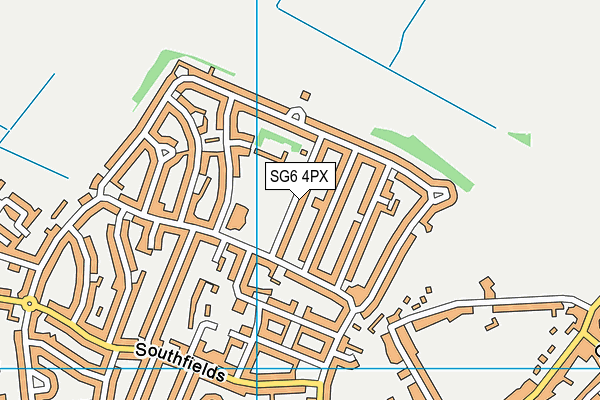 SG6 4PX map - OS VectorMap District (Ordnance Survey)