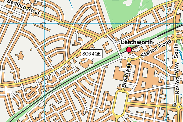 SG6 4QE map - OS VectorMap District (Ordnance Survey)