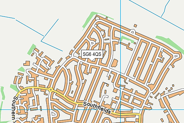 SG6 4QS map - OS VectorMap District (Ordnance Survey)