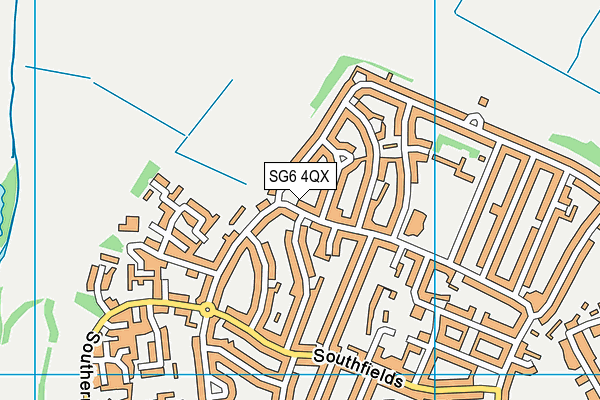 SG6 4QX map - OS VectorMap District (Ordnance Survey)