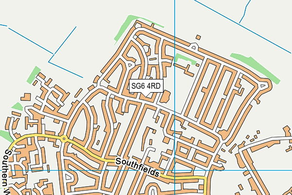 SG6 4RD map - OS VectorMap District (Ordnance Survey)