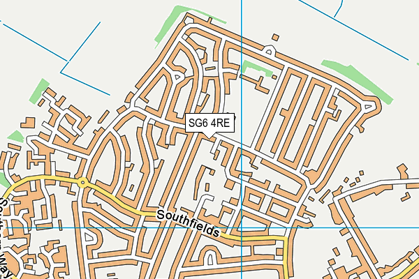 SG6 4RE map - OS VectorMap District (Ordnance Survey)