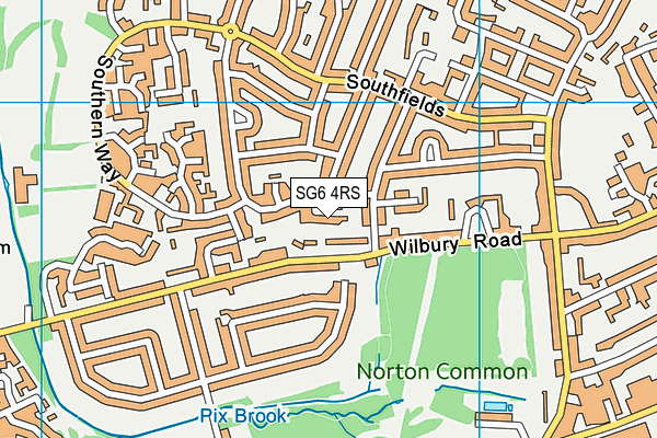 SG6 4RS map - OS VectorMap District (Ordnance Survey)