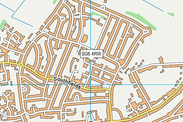 SG6 4RW map - OS VectorMap District (Ordnance Survey)