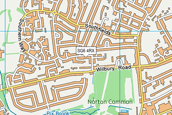 SG6 4RX map - OS VectorMap District (Ordnance Survey)