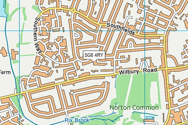 SG6 4RY map - OS VectorMap District (Ordnance Survey)