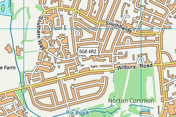 SG6 4RZ map - OS VectorMap District (Ordnance Survey)