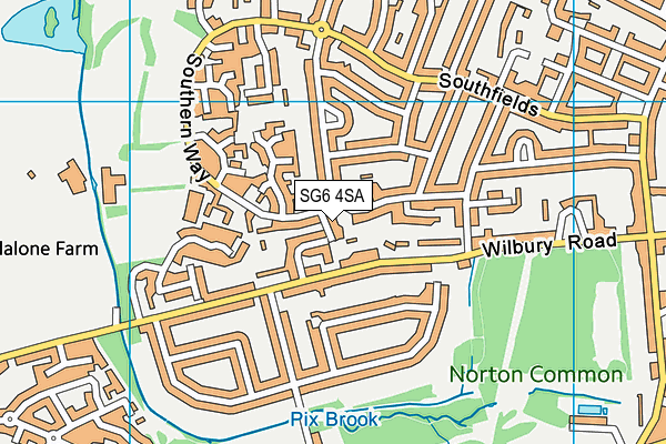 SG6 4SA map - OS VectorMap District (Ordnance Survey)