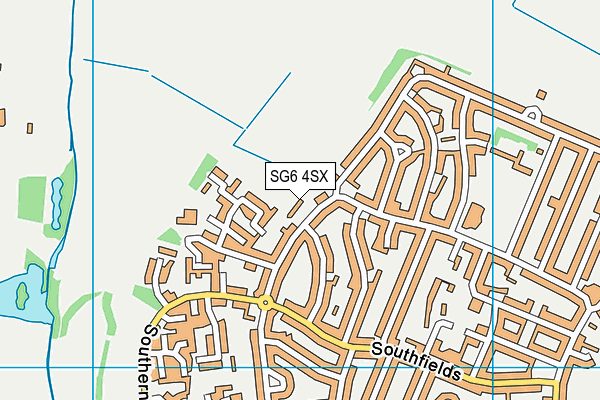 SG6 4SX map - OS VectorMap District (Ordnance Survey)