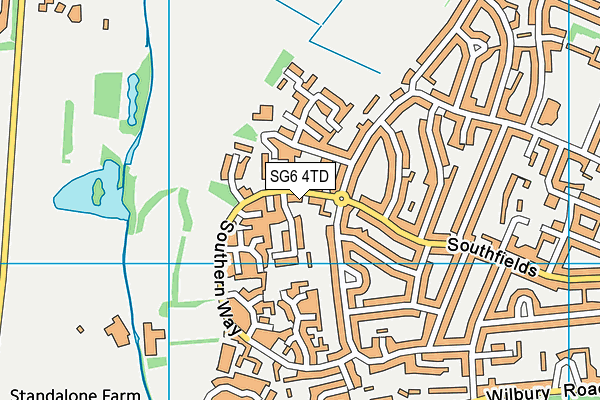 SG6 4TD map - OS VectorMap District (Ordnance Survey)