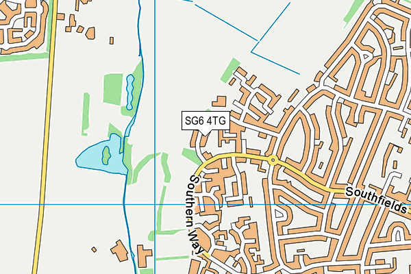 SG6 4TG map - OS VectorMap District (Ordnance Survey)