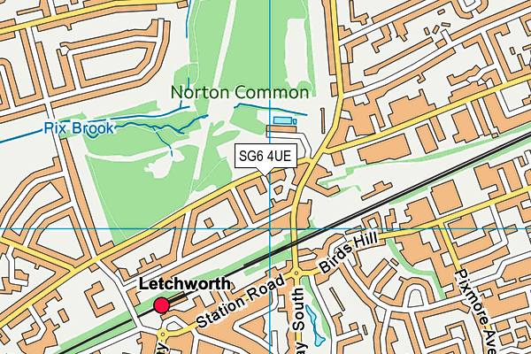 SG6 4UE map - OS VectorMap District (Ordnance Survey)