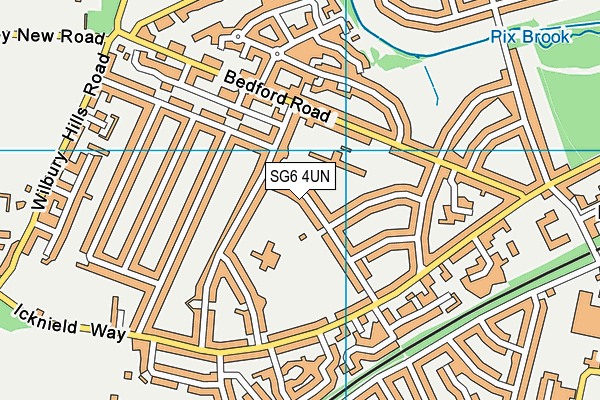 Archers Way Recreation Ground map (SG6 4UN) - OS VectorMap District (Ordnance Survey)