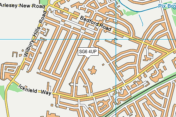 SG6 4UP map - OS VectorMap District (Ordnance Survey)