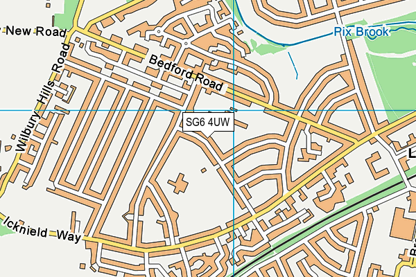 SG6 4UW map - OS VectorMap District (Ordnance Survey)