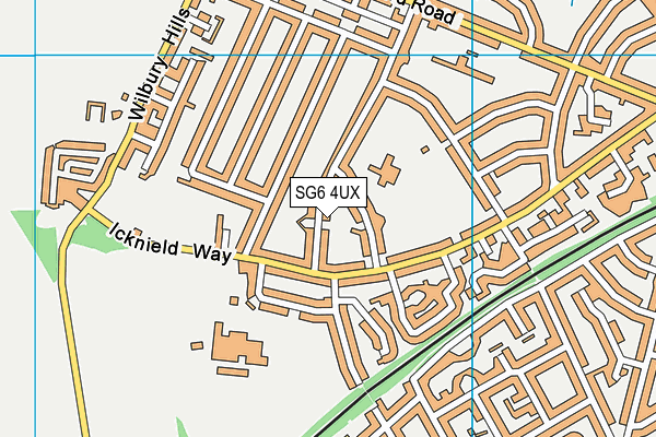 SG6 4UX map - OS VectorMap District (Ordnance Survey)