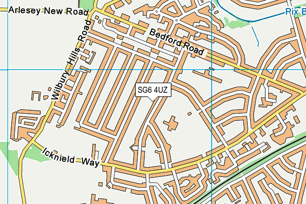 SG6 4UZ map - OS VectorMap District (Ordnance Survey)