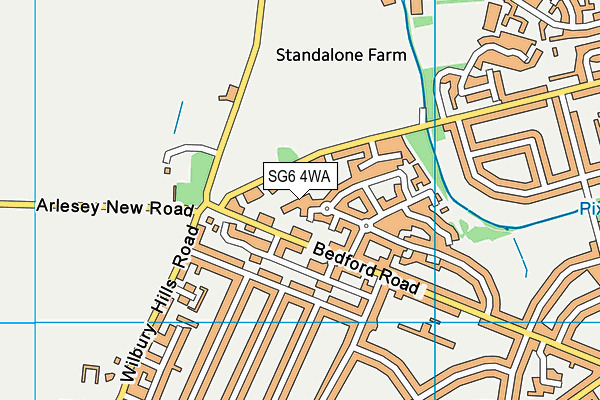 SG6 4WA map - OS VectorMap District (Ordnance Survey)