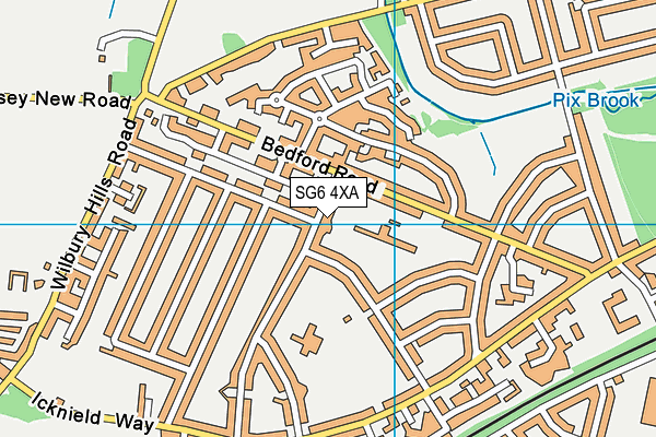 SG6 4XA map - OS VectorMap District (Ordnance Survey)