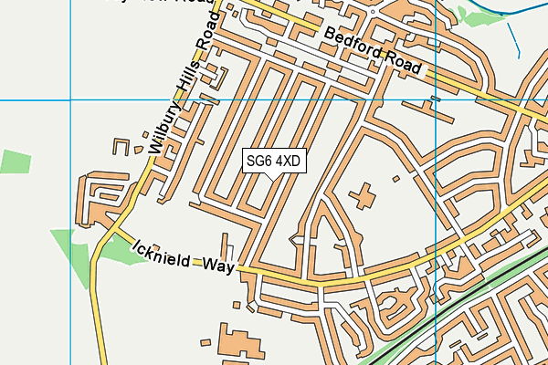 SG6 4XD map - OS VectorMap District (Ordnance Survey)
