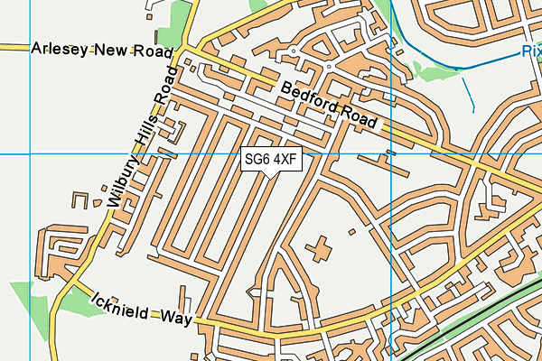 SG6 4XF map - OS VectorMap District (Ordnance Survey)