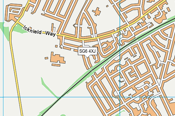 SG6 4XJ map - OS VectorMap District (Ordnance Survey)