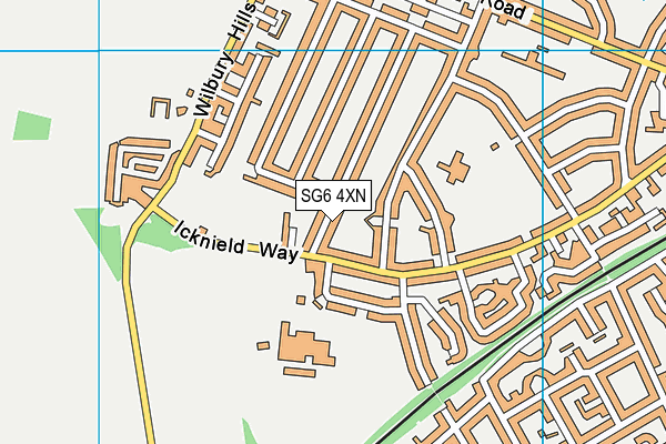 SG6 4XN map - OS VectorMap District (Ordnance Survey)