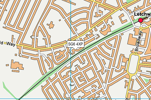 SG6 4XP map - OS VectorMap District (Ordnance Survey)