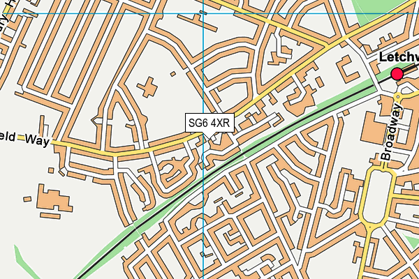 SG6 4XR map - OS VectorMap District (Ordnance Survey)