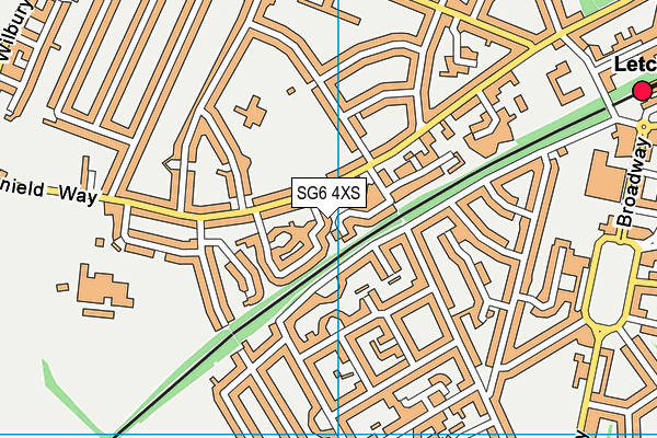 SG6 4XS map - OS VectorMap District (Ordnance Survey)