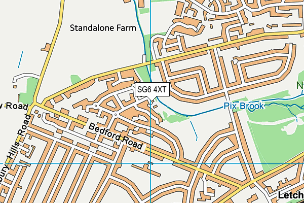 SG6 4XT map - OS VectorMap District (Ordnance Survey)