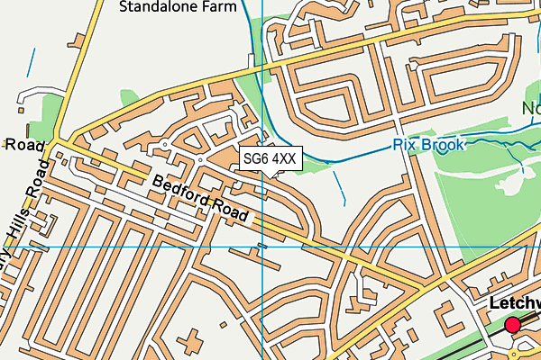 SG6 4XX map - OS VectorMap District (Ordnance Survey)