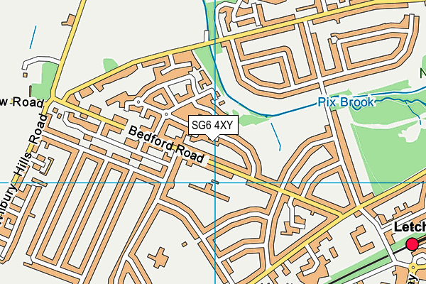 SG6 4XY map - OS VectorMap District (Ordnance Survey)