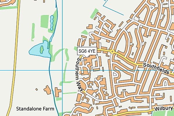 SG6 4YE map - OS VectorMap District (Ordnance Survey)